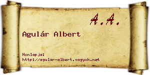 Agulár Albert névjegykártya